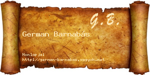 German Barnabás névjegykártya